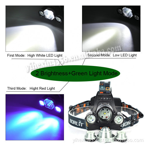Boruit Headlamp 1600LM Purple Light UV LED Headlamp